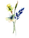 Stylized wild flowers