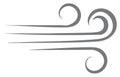 Stylized Wind Illustration, Gray Curved Lines on White, Weather Element Royalty Free Stock Photo