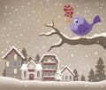 Stylized winter bird theme image 1