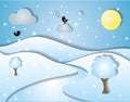 Stylized winter landscape Royalty Free Stock Photo