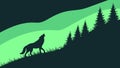 Stylized Wolf Howling in Dark, Mysterious Forest Scene, vector design Generative AI Royalty Free Stock Photo