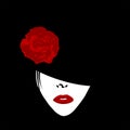 Stylized woman with hat and rose Royalty Free Stock Photo