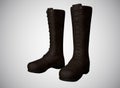 Stylized women`s boots on a white background 3d rendering