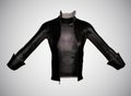 stylized womens leather jacket on a white background 3d-rendering