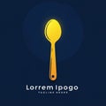 A stylized yellow spoon icon appears against a dark blue background. The spoon is Royalty Free Stock Photo