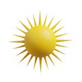 Stylized Yellow Sun with Sharp Pointed Rays on a White Background Keywords: sun, star, light, heat, energy, solar, celestial, Royalty Free Stock Photo