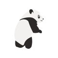 Stylized young very cute panda full body, vector