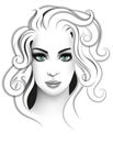 Stylized young woman portrait