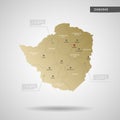 Stylized Zimbabwe map vector illustration.