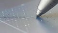 Stylus Pen Interacting with a Digital Data Network Interface Royalty Free Stock Photo