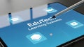 Stylus Touching Tablet Screen Displaying Edutech Learning Systems Royalty Free Stock Photo