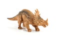 Styracosaurus dinosaur figure toy isolated on white Royalty Free Stock Photo