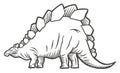 Styracosaurus dinosaur - hand drawn vector illustrationStegosaurus dinosaur - hand drawn vector illustration - Out line