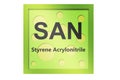 Styrene Acrylonitrile Copolymer (SAN) polymer symbol isolated Royalty Free Stock Photo