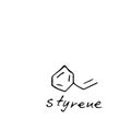styrene molecule formula. Hand drawn imitation of styrene structural model Royalty Free Stock Photo