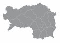 Styria state administrative map Royalty Free Stock Photo