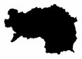 Styria state silhouette map Royalty Free Stock Photo