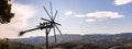 Styrian Tuscany like Vineyard with windmill, Panorama of grape crops in Slovenia spicnik Royalty Free Stock Photo