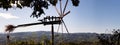 Styrian Tuscany like Vineyard with windmill, Panorama of grape crops in Slovenia spicnik Royalty Free Stock Photo