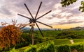 Styrian Tuscany like Vineyard with windmill, Styria, Austria Royalty Free Stock Photo