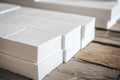 Styrofoam Board Detail: Versatile Material for Packing and Insulation Projects. Expanded polystyrene plates. A stack of