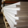 Styrofoam Board Detail: Versatile Material for Packing and Insulation Projects. Expanded polystyrene plates. A stack of