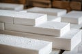 Styrofoam Board Detail: Versatile Material for Packing and Insulation Projects. Expanded polystyrene plates. A stack of