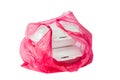 Styrofoam Lunch Boxes and PVC plastic bag Royalty Free Stock Photo