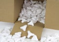 Styrofoam peanuts for the protection of fragile packages Royalty Free Stock Photo