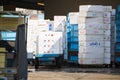 Styrofoam storage box for frozen food Royalty Free Stock Photo