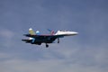 Su-27 airplane of the aerobatic team Russian Knights