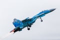 Ukrainian Air Force Su-27 Flanker powers into the sky