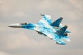 SU27 fly a low pass over Fairford airbase in south of England