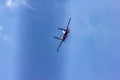 Su-30LL flying laboratory aircraft performs a demonstration flight