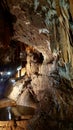 Su Mannau cave with stalactites' pipe organ and inner water lake Royalty Free Stock Photo