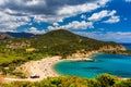 Su Portu beach near Spaggia di Chia Sa Colonia and famous Chia beach, Sardinia, Italy, Europe. Sardinia is the second largest Royalty Free Stock Photo