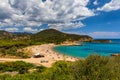Su Portu beach near Spaggia di Chia Sa Colonia and famous Chia beach, Sardinia, Italy, Europe. Sardinia is the second largest Royalty Free Stock Photo