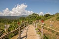 Su Tong Pe bridge is made of bamboo at Maehongson province Thailand southeast asia