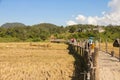 Su Tong Pe bridge is made of bamboo at Maehongson province Thailand southeast asia