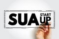 SUA - Start Up Agreement acronym text stamp, business concept background Royalty Free Stock Photo