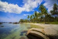 TSuana is a beautiful beach in the village of Pengudang, Bintan Island, which is overgrown with tree heads.