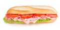 Sub with ham, tomato and lettuce