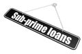 Sub-prime loans word hang on the banner Royalty Free Stock Photo