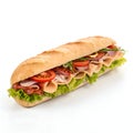 Sub sandwich isolated on white background Royalty Free Stock Photo