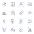 Sub-zero line icons collection. Icy, Cold, Freezing, Chill, Frosty, Snowy, Glacial vector and linear illustration