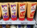 Subang Jaya,Malaysia - 17 May 2022 : NANDO'S Perinaise Mayonnaise display for sell on the supermarket shelf