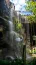 The man-made waterfall from the hill at Sunway Lagoon theme park in Bandar Sunway