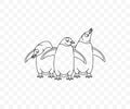 Subantarctic penguin or gentoo penguins, graphic design