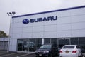 Subaru logo on a New Jersey car dealership. Subaru was the twenty-first largest automaker in 2017