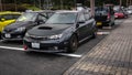 Subaru WRX STI hatchback on parking lot Royalty Free Stock Photo